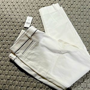 Banana republic NWT Sloan pants trousers white with black